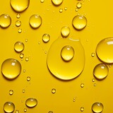 Fototapeta Łazienka - water droplets on all yellow, matte background