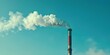 A smokestack emitting CO2 from an industrial plant contributing to global warming and urban pollution. Concept Industrial Pollution, Global Warming, Carbon Emissions, Urban Environment