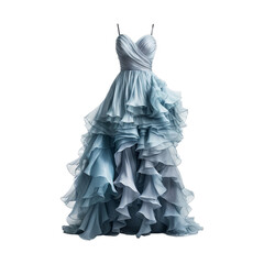 Wall Mural - Ruffled Dress isolated on transparent png background. Generative ai