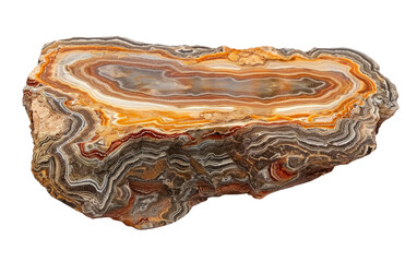 Wall Mural - Gleaming Stone of Stromatolite isolated on transparent Background