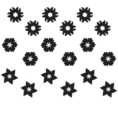 Wall Mural - Black color flower shape icon