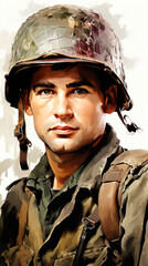 Wall Mural - Portrait of Soldier in Combat Gear

