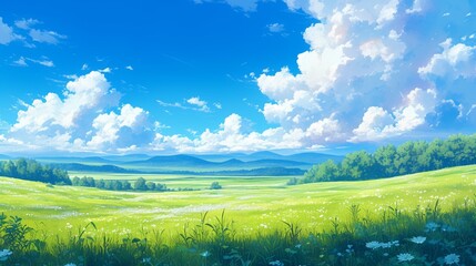 Wall Mural - 広大な草原の風景13