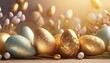 easter background with easter eggs 3d rendering