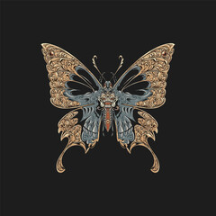 Wall Mural - butterfly on a black background