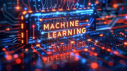 Wall Mural - concept for a commercial background image on the topic of machine learning. banner for advertising. 