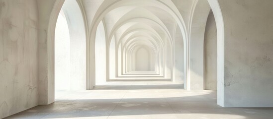 Wall Mural - Interior architectural background with empty arched passage.