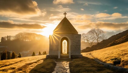 he has risen bible verse from matthew on picture of a tomb for a christian easter