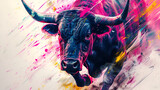 Racing Bull, Bull Fighting, world Animals Day, International Animal, Generative Ai