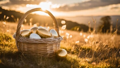 Wall Mural - basket with easter eggs