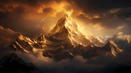 golden mountain top landscape wallpapers illustration abstract art decorative painting background