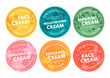 Round sticker set for face cream package design