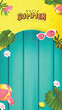 Summer promotion poster banner with summer tropical beach vibes background and copy space