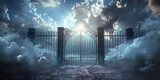 Fototapeta  -  Enter the Heaven Majestic afterlife entrance. Gates of heaven entrance to meeting God.