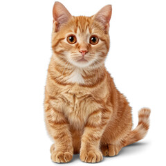 Wall Mural - Cute ginger cat on transparency background PNG
