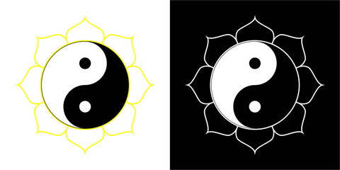 Wall Mural - yin yang flower vector