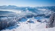 create an image for a blog post on a website, make it rectangular , about wintersport in Flachau Asutria  