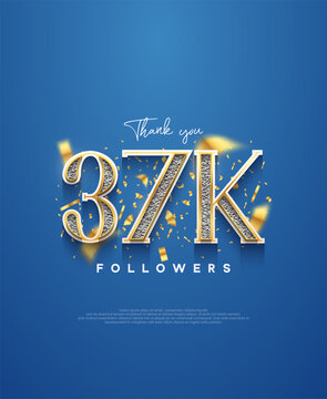 37k thank you followers, elegant design for social media post banner poster.