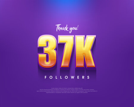 Simple and clean thank you design for 37k followers.
