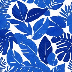  Blue leaves pattern