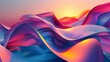 Colorful ribbons mimic an ocean transitioning to sunset, background, wallpaper
