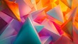 Abstract colorful triangular crystal forms - This image features an array of multicolored triangular crystal shapes creating a stunning abstract pattern