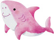 Watercolor hand drawn illustration of shark in pink color