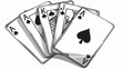 Four aces poker cards icon cartoon black and white