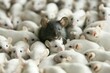 A gray mouse among many whites, sometimes an ordinary mouse becomes unusual