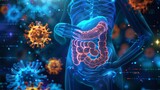 Fototapeta  - Leaky Gut Prevention Imagery conveying leaky gut prevention