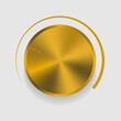 © bigjom - Realistic gold button, volume knob isolated on a white background