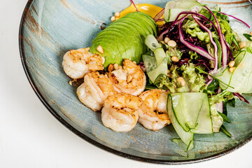 Poster - salad with shrimps and avocado