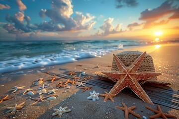 Canvas Print - starfish on the beach
