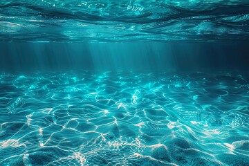 Wall Mural - Crystal clear ocean water and sandy beach on a peaceful summer day