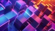 A colorful backdrop filled with numerous cubes in a modern design with neon gradient edges, background, wallpaper