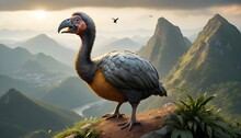 A Dodo Bird Climbing A Mountain