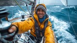 Fototapeta Big Ben - freedom of the open water with a sailing selfie, harnessing the wind and waves
