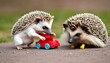 A Hedgehog Playing With A Toy Horse