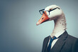 duck wearing glasses and a suit