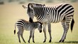 A Zebra Foal Bonding With Its Mother