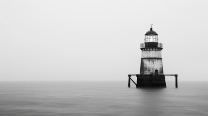 Wall Mural - A lighthouse is floating in the water