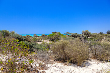 Sticker - Mamirano bay framed by dunes covered with coastal vegetation, madagascar