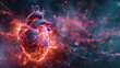 Heart pulse concept, Life glowing inside human heart.