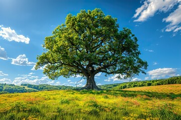 Wall Mural - tree on a meadow