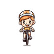 © BHM - Road cyclist hand-drawn illustration. Cyclist. Vector doodle style cartoon illustration