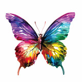 Fototapeta Motyle - A colorful butterfly clipart isolated on white background