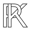 Logo sign pk, kp icon double letters logotype p k