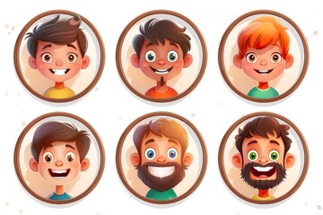 Sticker - People Avatar Face with smile.