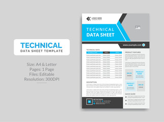 Technical Data Sheet template design