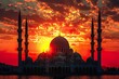mosque in the sunset